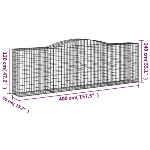 Cesti Gabbioni Ad Arco 5 Pz 400x50x120/140 Cm Ferro Zincato - Image 6