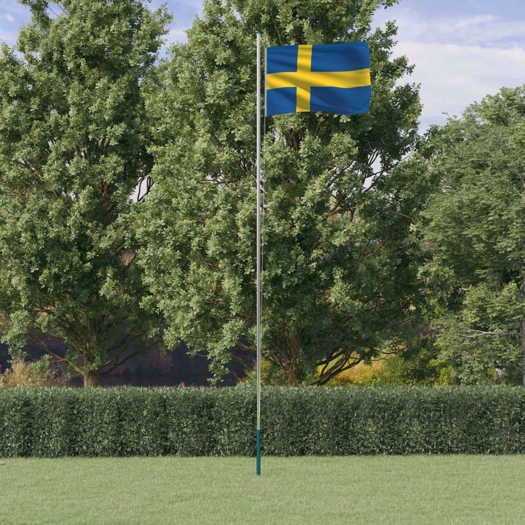 Asta E Bandiera Svezia 6,23 M Alluminio