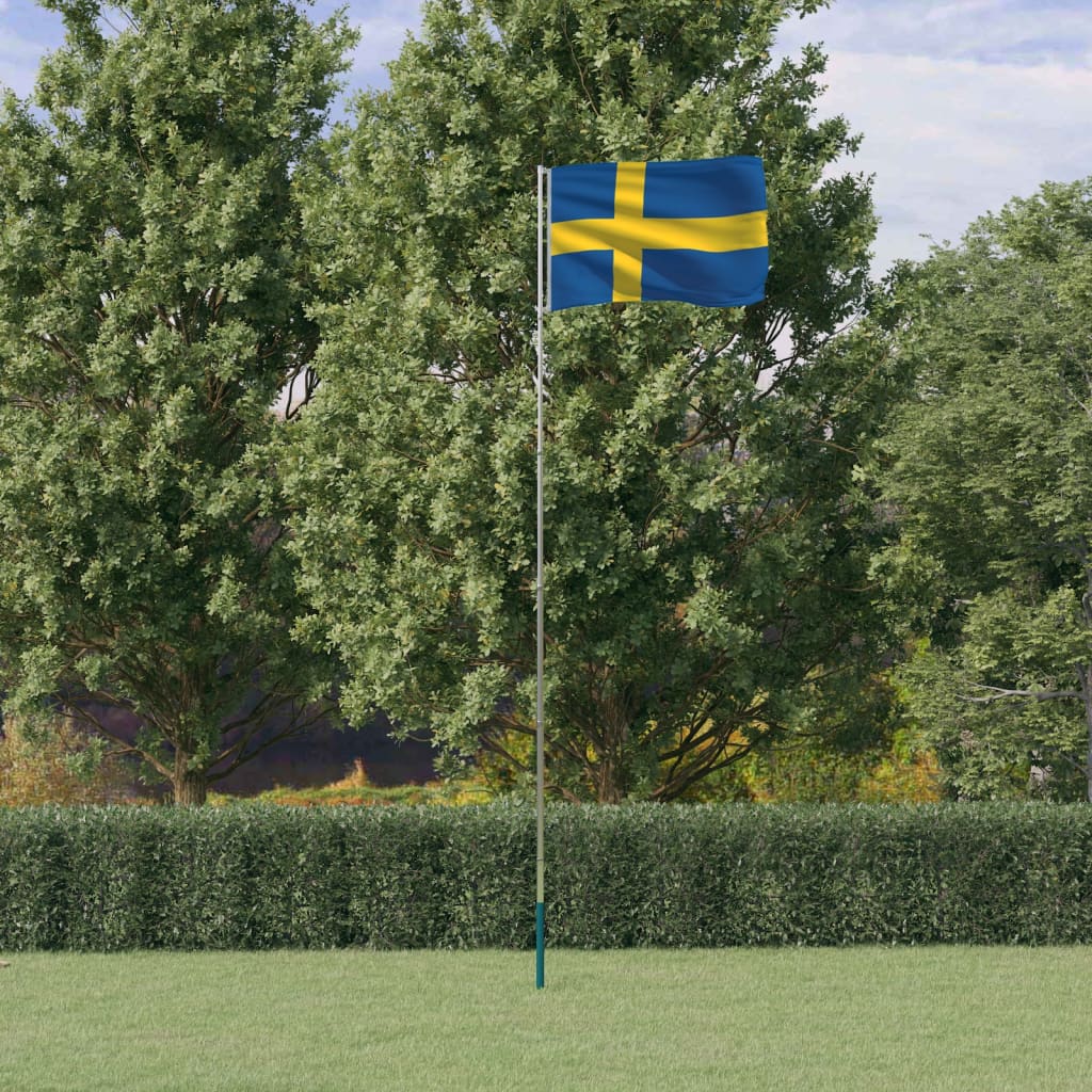 Asta E Bandiera Svezia 5,55 M Alluminio