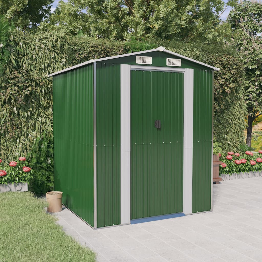 Capanno Da Giardino Verde 192x191x223cm Acciaio Zincato