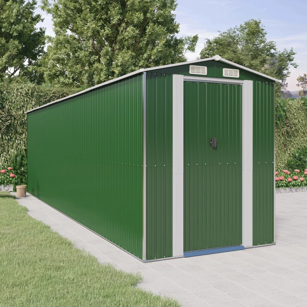 Capanno Da Giardino Verde 192x689x223 Cm Acciaio Zincato