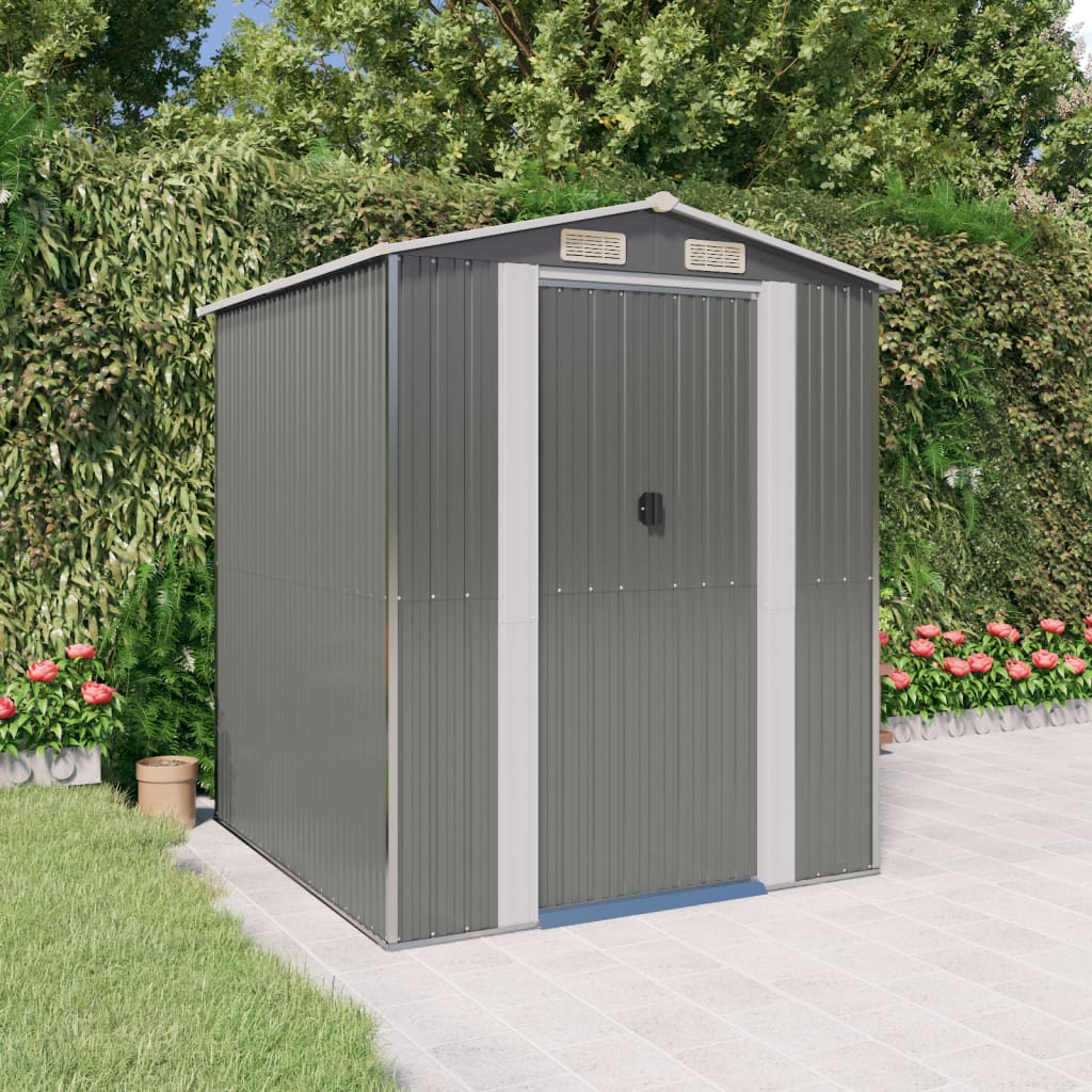 Capanno Da Giardino Grigio Chiaro 192x191x223cm Acciaio Zincato