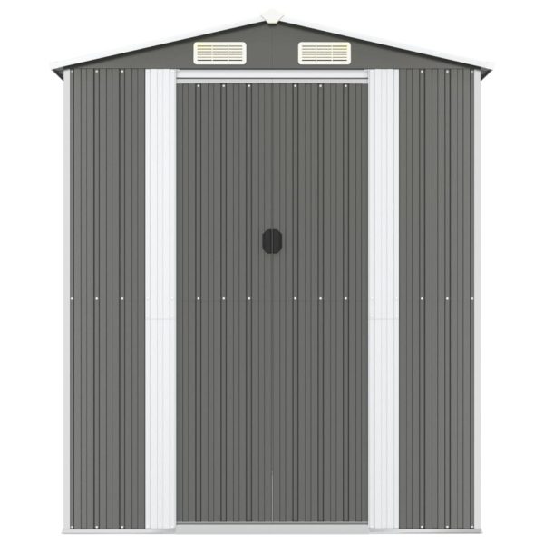 Capanno Da Giardino Grigio Chiaro 192x357x223cm Acciaio Zincato - Image 3