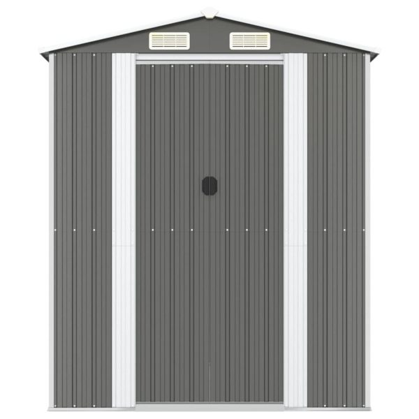 Capanno Da Giardino Grigio Chiaro 192x440x223cm Acciaio Zincato - Image 3