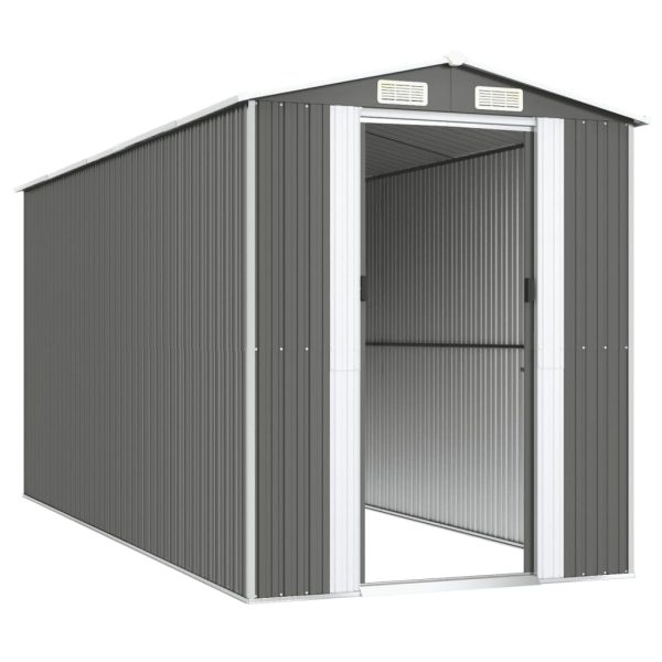 Capanno Da Giardino Grigio Chiaro 192x440x223cm Acciaio Zincato - Image 4