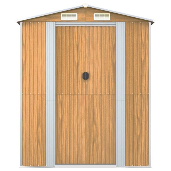 Capanno Giardino Marrone Chiaro 192x274x223 Cm Acciaio Zincato - Image 4