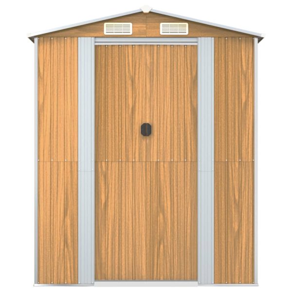 Capanno Giardino Marrone Chiaro 192x855x223 Cm Acciaio Zincato - Image 4
