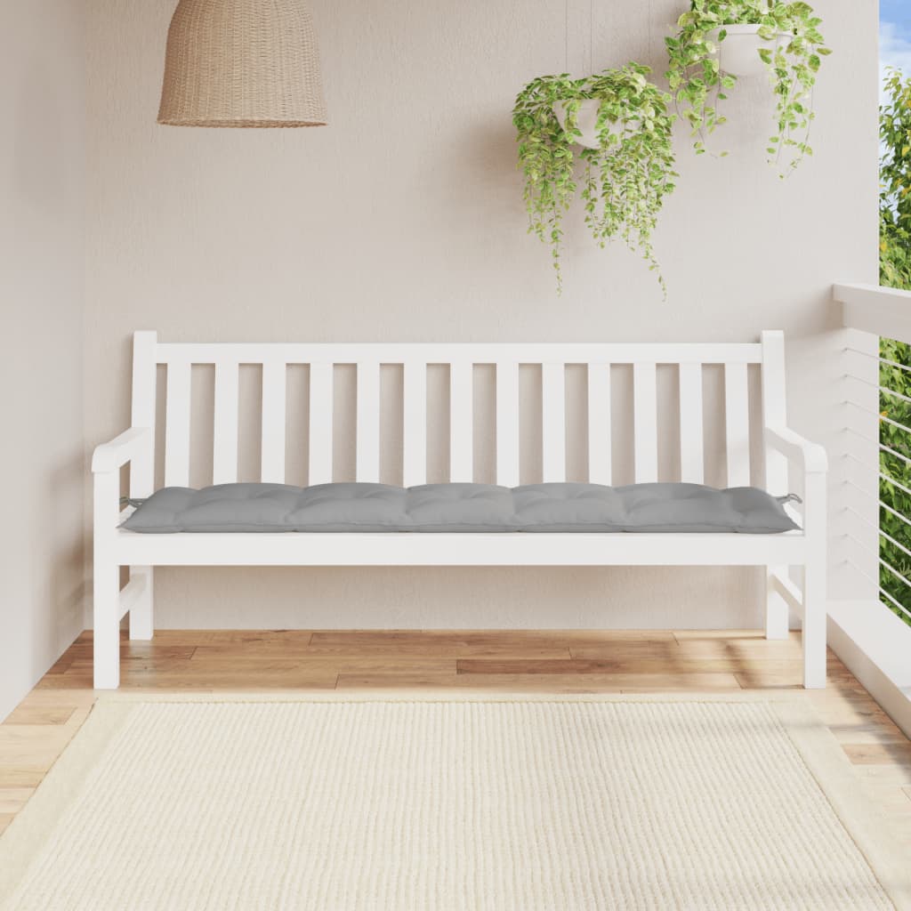 Cuscino Per Panca Grigio 180x50x7 Cm In Tessuto Oxford