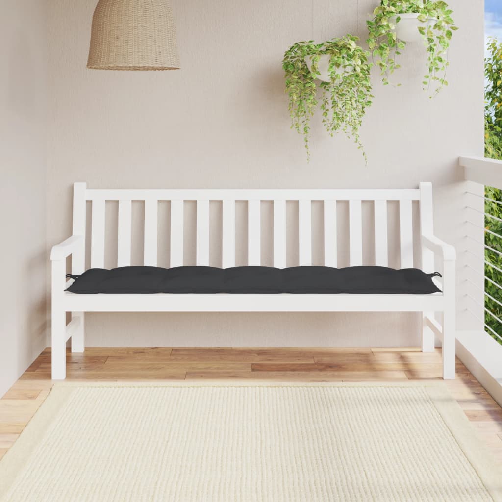 Cuscino Per Panca Nero 180x50x7 Cm In Tessuto Oxford
