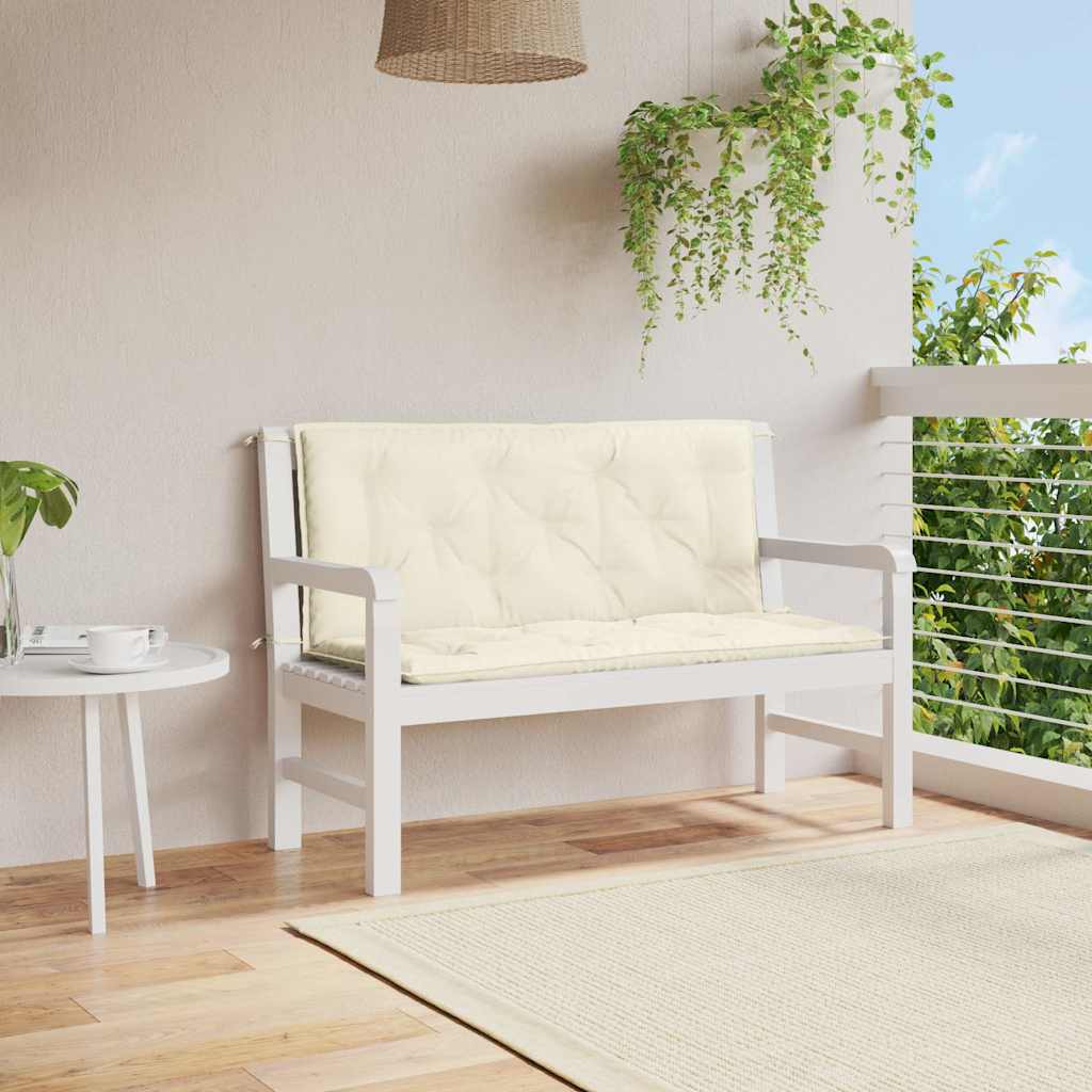 Cuscino Per Panca Bianco Crema 120x(50+50)x7cm Tessuto Oxford