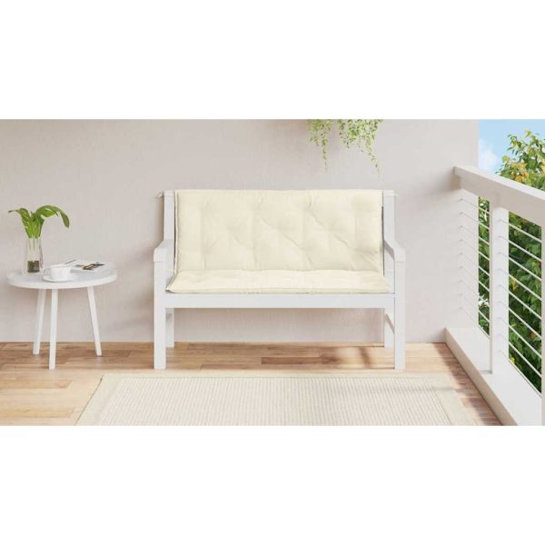 Cuscino Per Panca Bianco Crema 120x(50+50)x7cm Tessuto Oxford - Image 3