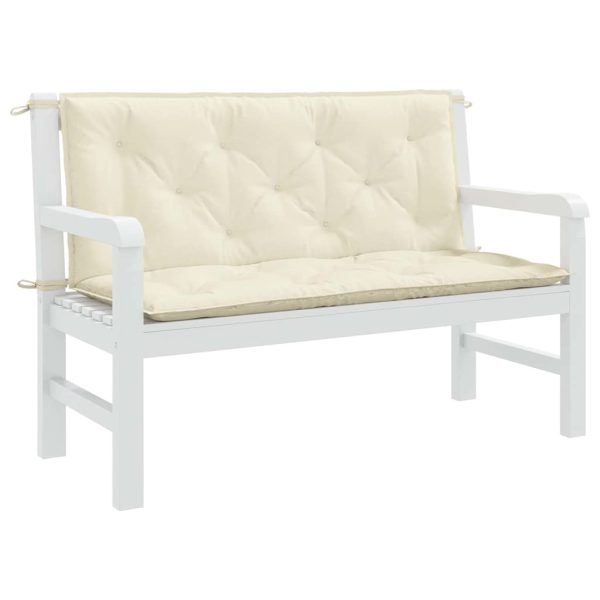 Cuscino Per Panca Bianco Crema 120x(50+50)x7cm Tessuto Oxford - Image 4