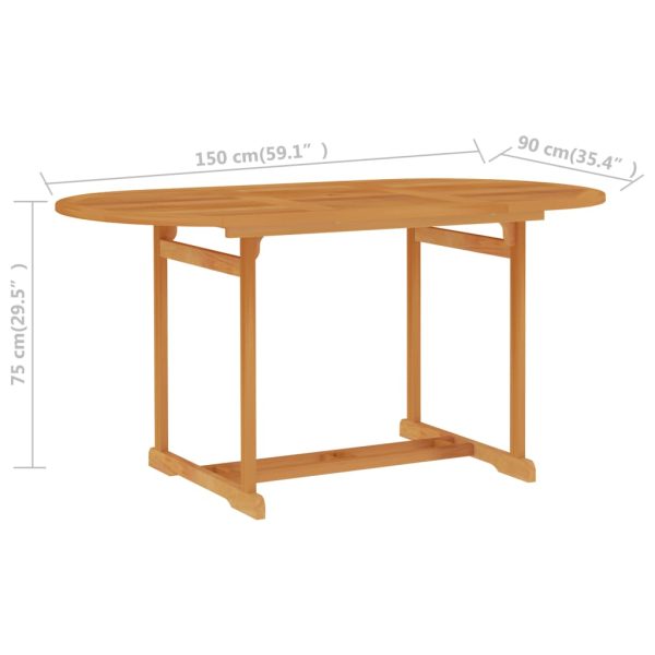Tavolo Da Giardino 150x90x75 Cm In Legno Massello Di Teak - Image 6