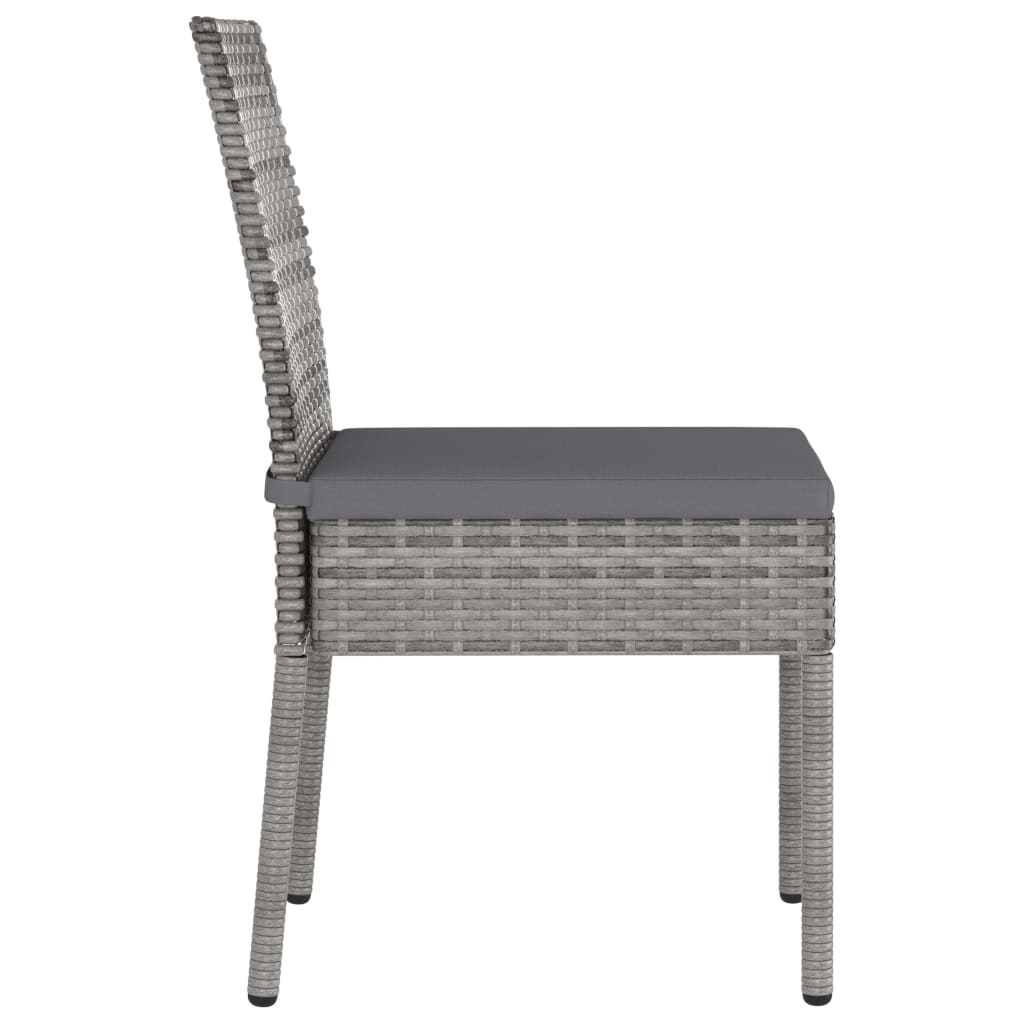 Sedie Da Pranzo Per Giardino 4 Pz In Polyrattan Grigio - Image 3
