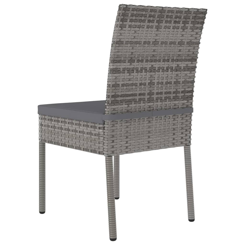 Sedie Da Pranzo Per Giardino 4 Pz In Polyrattan Grigio - Image 4