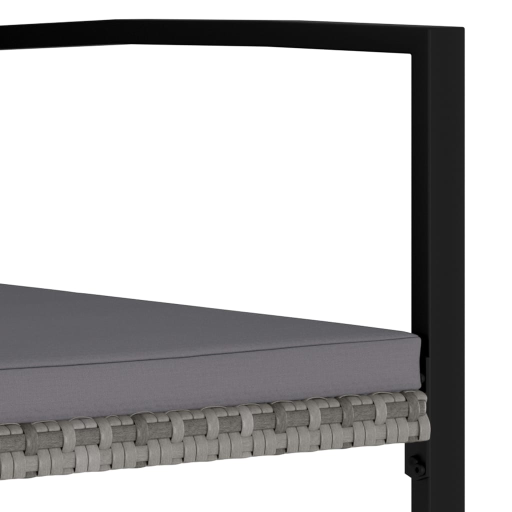 Sedie Da Pranzo Per Giardino 4 Pz In Polyrattan Grigio - Image 4