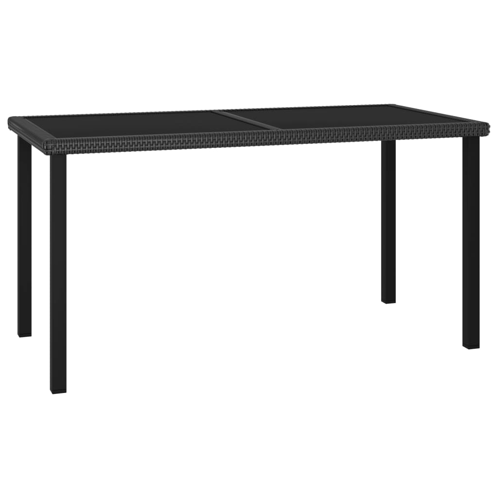 Tavolo Da Pranzo Da Giardino Nero 140x70x73 Cm In Polyrattan