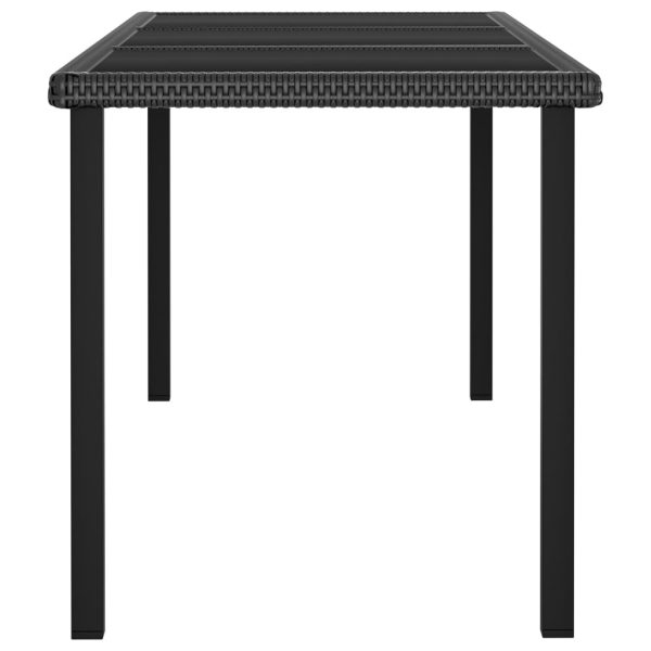 Tavolo Da Pranzo Da Giardino Nero 180x70x73 Cm In Polyrattan - Image 3