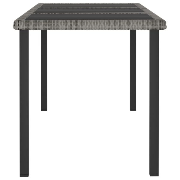 Tavolo Da Pranzo Da Giardino Grigio 180x70x73 Cm In Polyrattan - Image 3