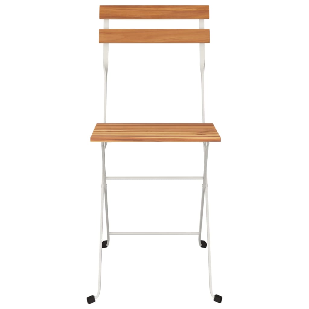 Sedie Pieghevoli Da Bistrò 6 Pz Legno Massello Acacia E Acciaio - Image 4