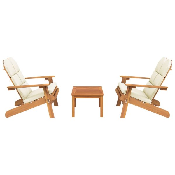 Set Salotto Da Giardino Adirondack 3pz Legno Massello Di Acacia - Image 3
