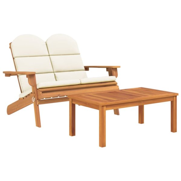 Set Salotto Da Giardino Adirondack 3pz Legno Massello Di Acacia - Image 4
