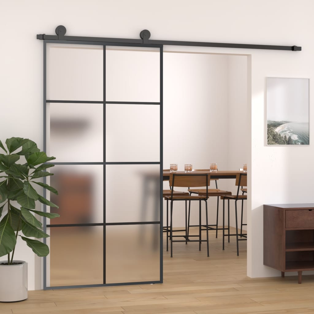 Porta Scorrevole Con Ferramenta 102,5x205cm Vetro Esg Alluminio