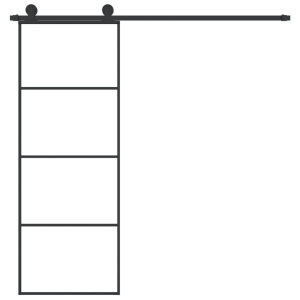 Porta Scorrevole Con Ferramenta 76x205cm Vetro Esg Alluminio - Image 3