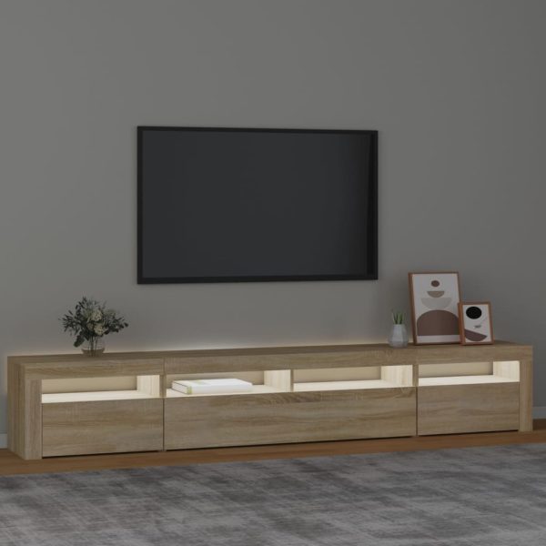 Mobile Porta Tv Con Luci Led Rovere Sonoma 240x35x40 cm - Image 3