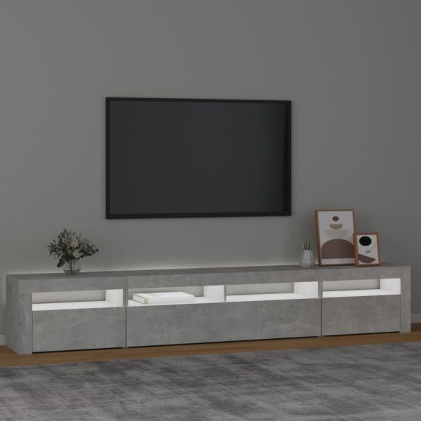 Mobile Porta Tv Con Luci Led Grigio Cemento 240x35x40 cm - Image 3