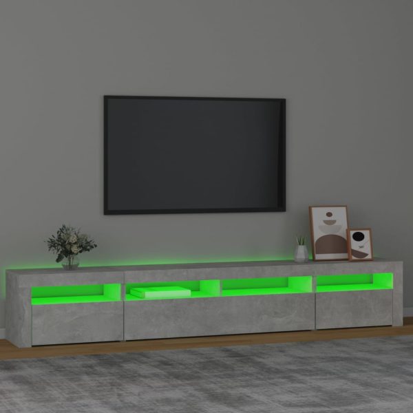 Mobile Porta Tv Con Luci Led Grigio Cemento 240x35x40 cm - Image 4