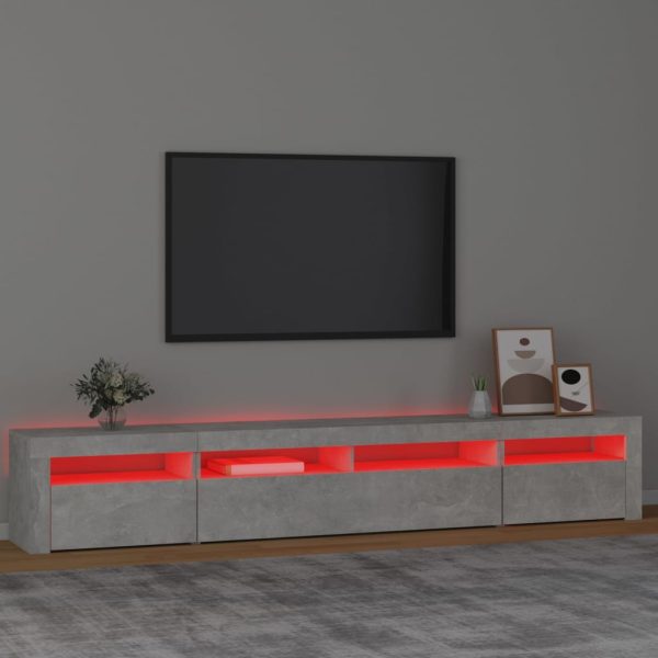 Mobile Porta Tv Con Luci Led Grigio Cemento 240x35x40 cm - Image 5