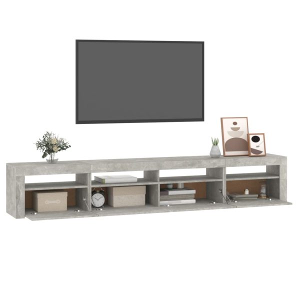 Mobile Porta Tv Con Luci Led Grigio Cemento 240x35x40 cm - Image 6