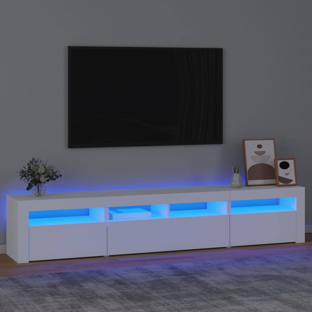 Mobile Porta Tv Con Luci Led Bianco 210x35x40 cm