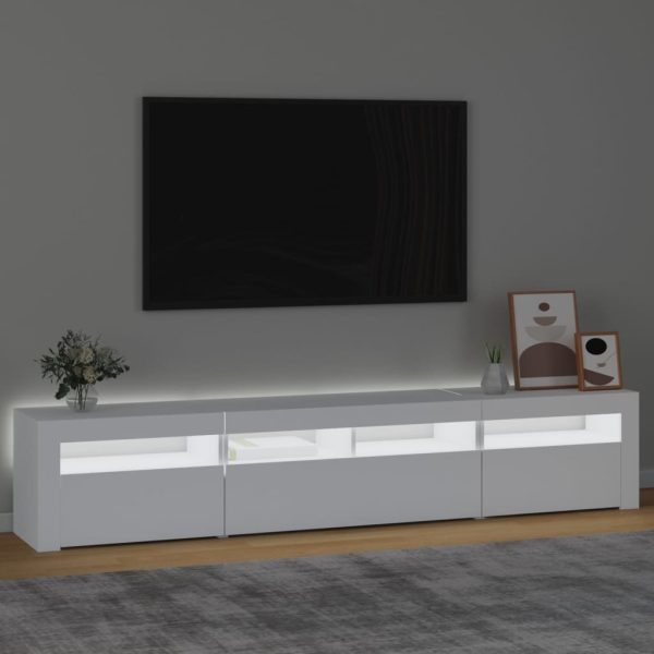 Mobile Porta Tv Con Luci Led Bianco 210x35x40 cm - Image 3