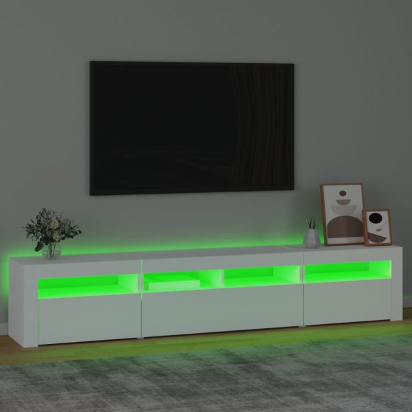 Mobile Porta Tv Con Luci Led Bianco 210x35x40 cm - Image 4