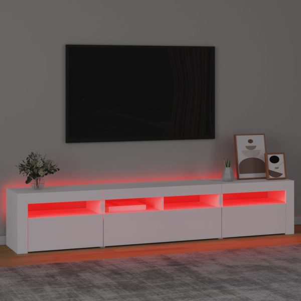 Mobile Porta Tv Con Luci Led Bianco 210x35x40 cm - Image 5