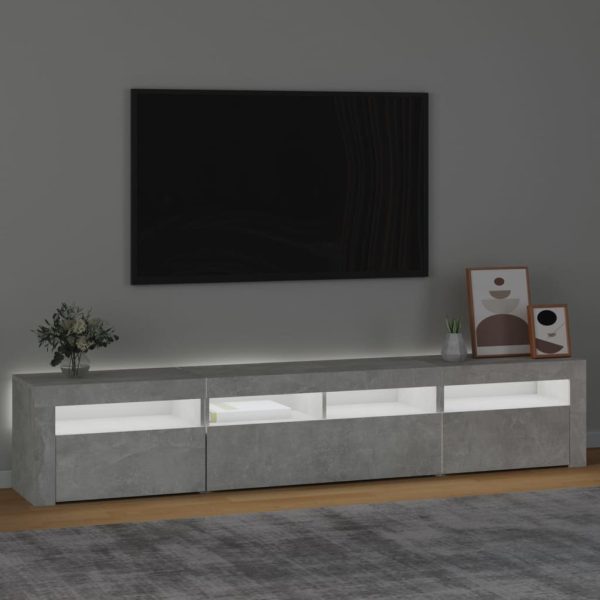 Mobile Porta Tv Con Luci Led Grigio Cemento 210x35x40 cm - Image 3