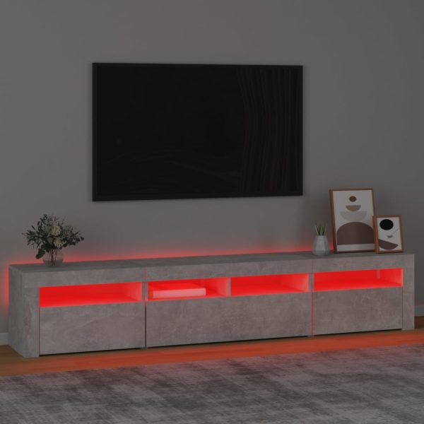Mobile Porta Tv Con Luci Led Grigio Cemento 210x35x40 cm - Image 5