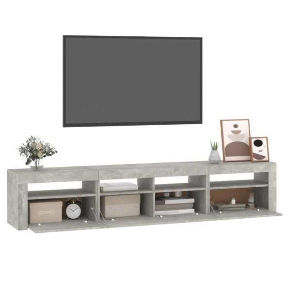Mobile Porta Tv Con Luci Led Grigio Cemento 210x35x40 cm - Image 6
