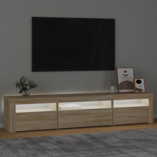 Mobile Porta Tv Con Luci Led Rovere Sonoma 195x35x40 cm - Image 3