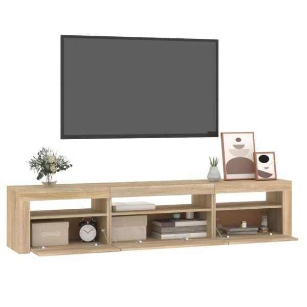 Mobile Porta Tv Con Luci Led Rovere Sonoma 195x35x40 cm - Image 6