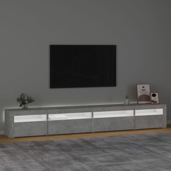 Mobile Porta Tv Con Luci Led Grigio Cemento 270x35x40 cm - Image 3