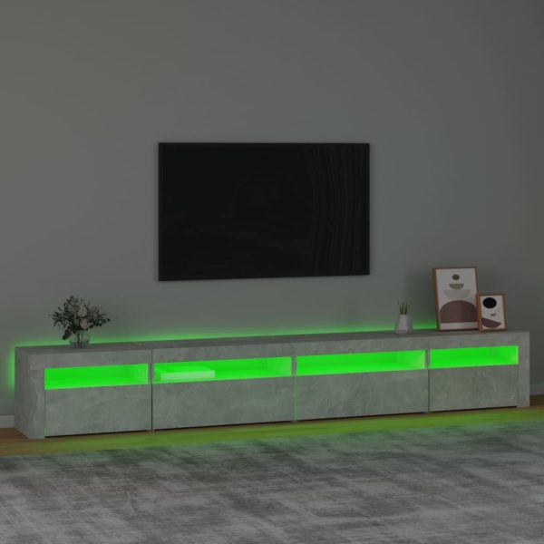Mobile Porta Tv Con Luci Led Grigio Cemento 270x35x40 cm - Image 4