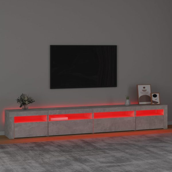 Mobile Porta Tv Con Luci Led Grigio Cemento 270x35x40 cm - Image 5