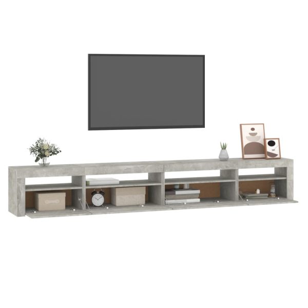 Mobile Porta Tv Con Luci Led Grigio Cemento 270x35x40 cm - Image 6