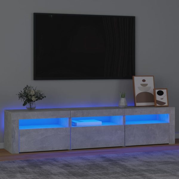 Mobile Porta Tv Con Luci Led Grigio Cemento 180x35x40 cm