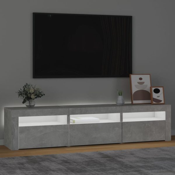 Mobile Porta Tv Con Luci Led Grigio Cemento 180x35x40 cm - Image 3