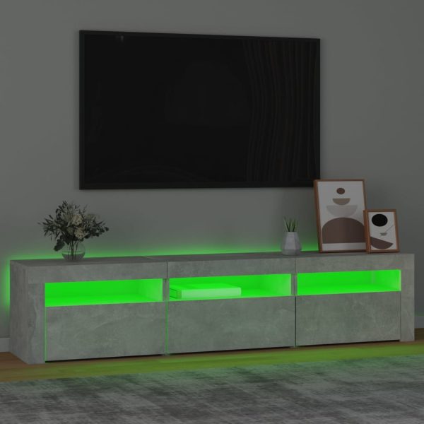Mobile Porta Tv Con Luci Led Grigio Cemento 180x35x40 cm - Image 4