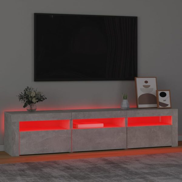 Mobile Porta Tv Con Luci Led Grigio Cemento 180x35x40 cm - Image 5